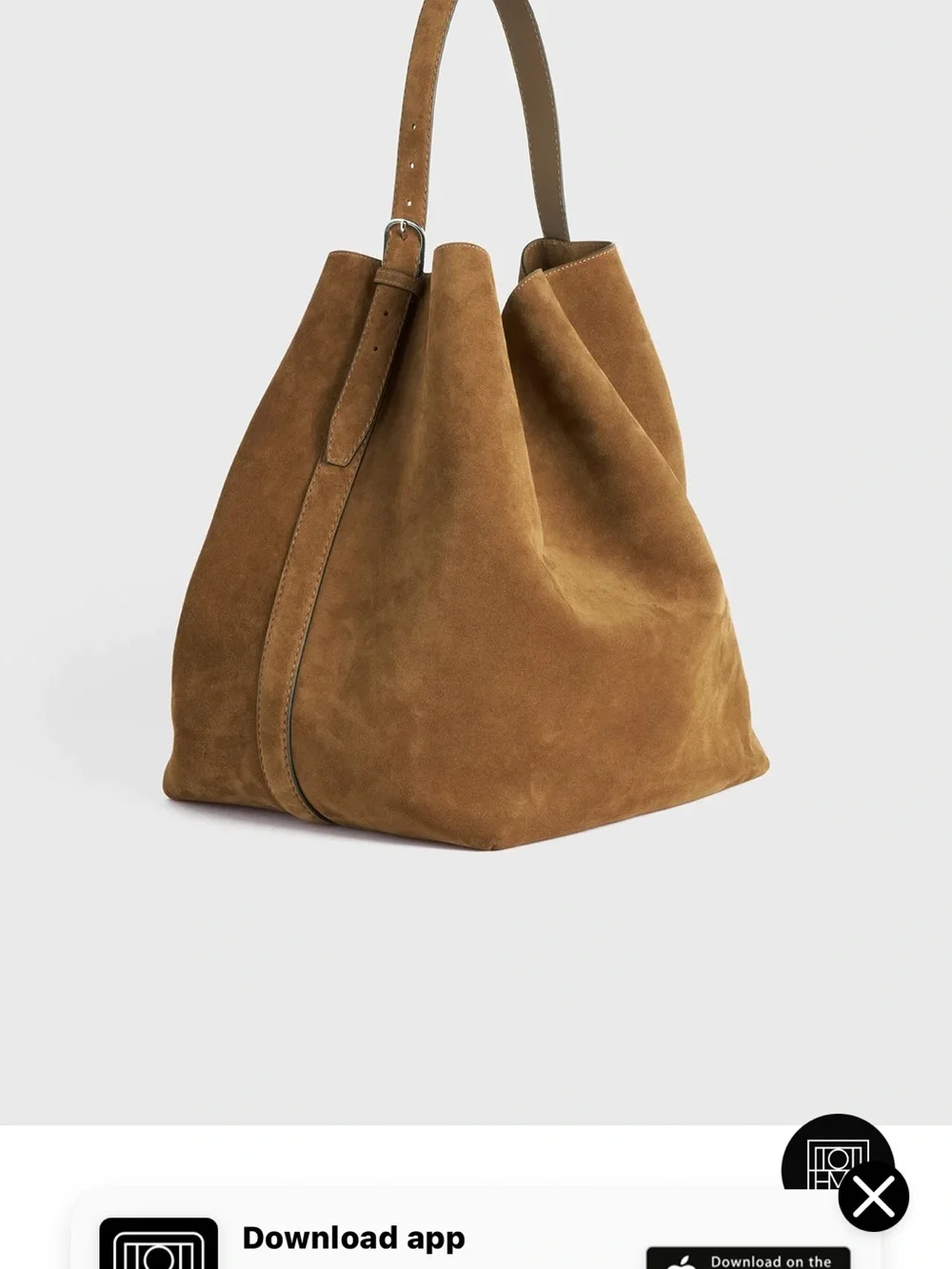 BEAUTIFUL NWOT Toteme Suede Hobo Bag in Cognac.  NEVER WORN.